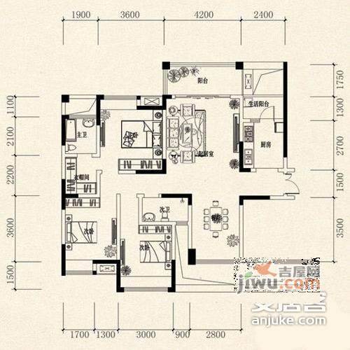 协信天骄城4室2厅2卫150㎡户型图