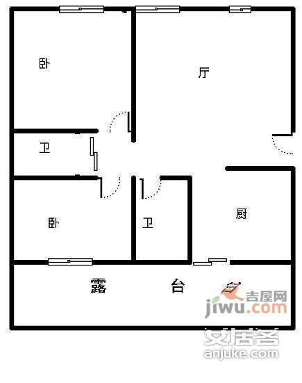 兰湖天2室2厅2卫户型图