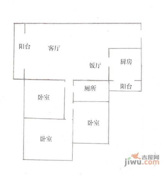 星月湾3室2厅2卫120㎡户型图