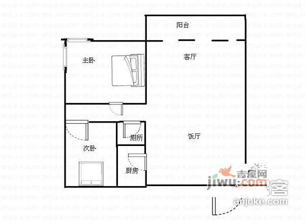 星月湾2室2厅1卫79㎡户型图