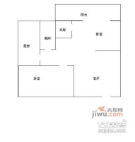 庆业巴蜀城1室1厅1卫53㎡户型图