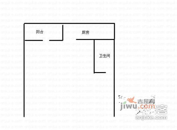 鹏润蓝海A区1室0厅1卫40㎡户型图