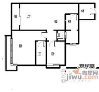 鹏润蓝海A区2室2厅2卫93㎡户型图