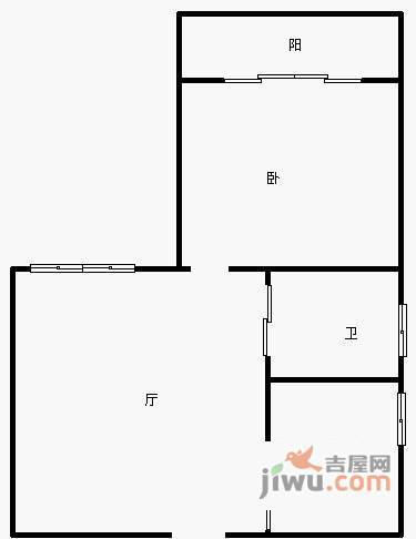 鹏润蓝海A区1室1厅1卫55㎡户型图