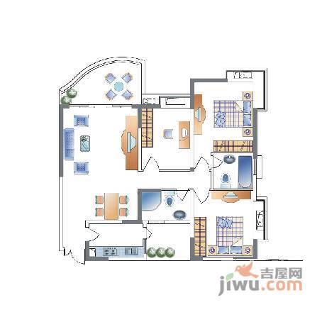 华宇林泉雅舍3室2厅2卫138㎡户型图