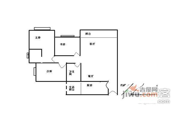 逸静丰豪3室2厅2卫115㎡户型图