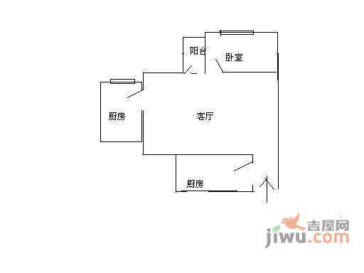 逸静丰豪1室1厅1卫55㎡户型图