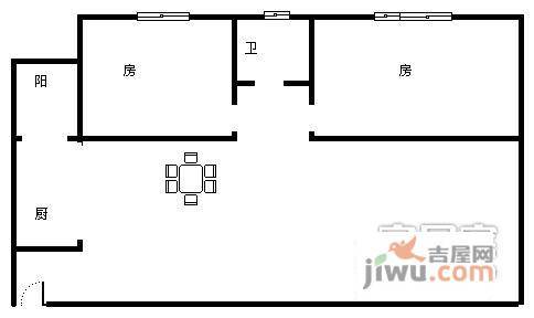 喜业花园2室2厅1卫户型图