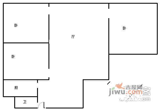 华宇五环大厦3室2厅2卫148㎡户型图