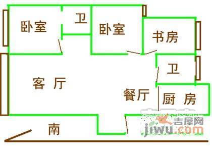 祈福花园3室2厅2卫户型图