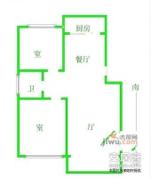 地震局宿舍2室1厅1卫户型图