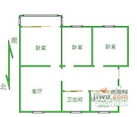 九村西巷3室1厅1卫79㎡户型图