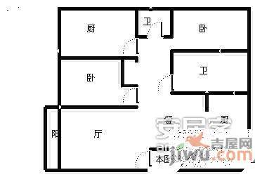 珠港花苑3室2厅1卫户型图