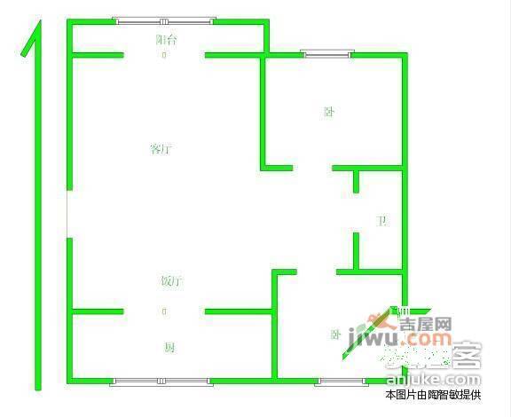 恒达嘉园2室1厅1卫户型图