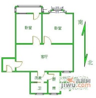 南化新村社区2室2厅1卫75㎡户型图