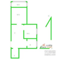 石榴新村2室1厅1卫51㎡户型图
