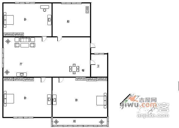 澄园3室1厅1卫户型图