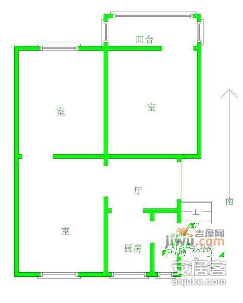 南京大学二号新村小区3室1厅1卫户型图
