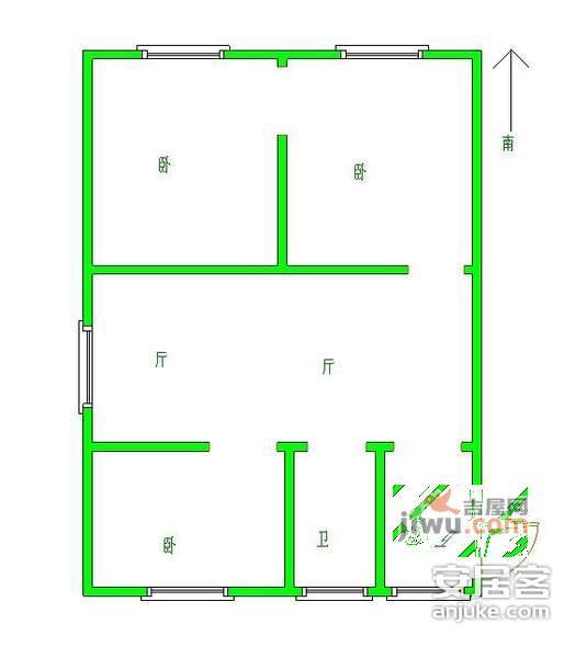 白鹭东苑3室2厅1卫93㎡户型图