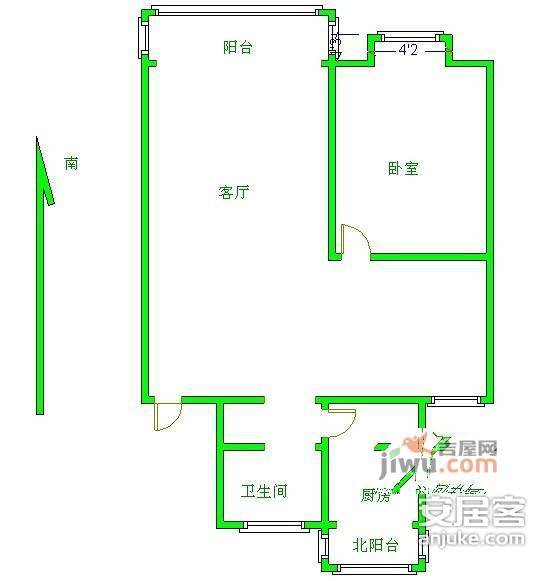 中浦家园2室2厅1卫102㎡户型图