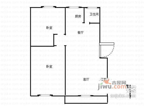 星河枫园2室2厅1卫户型图