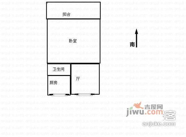 茶亭村1室1厅1卫户型图