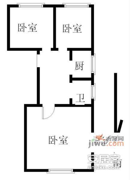 益仁巷2室1厅1卫户型图