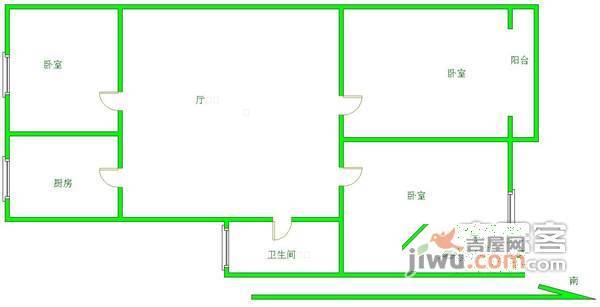 泰山花苑小区3室2厅1卫108㎡户型图