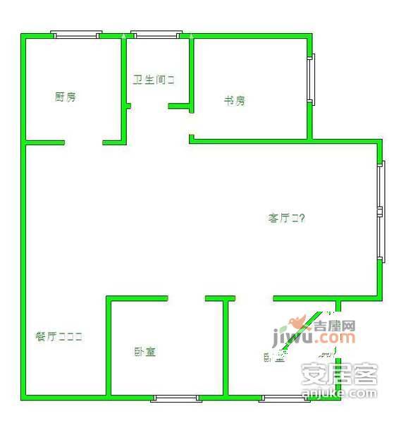 泰山花苑小区3室2厅1卫108㎡户型图