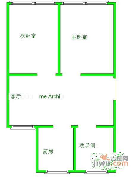 泰山花苑小区2室1厅1卫85㎡户型图