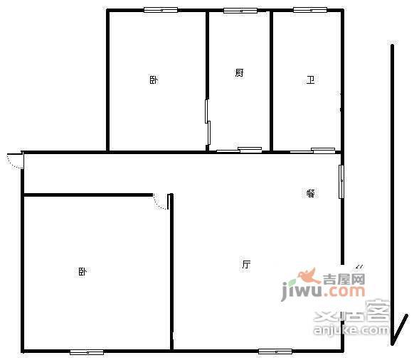 盈嘉大厦2室1厅1卫81㎡户型图