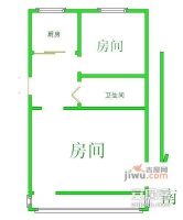 鹭鸣苑2室1厅1卫63㎡户型图
