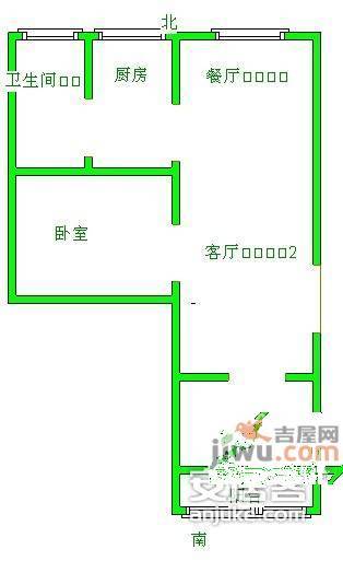 一鸣花园2室1厅1卫70㎡户型图