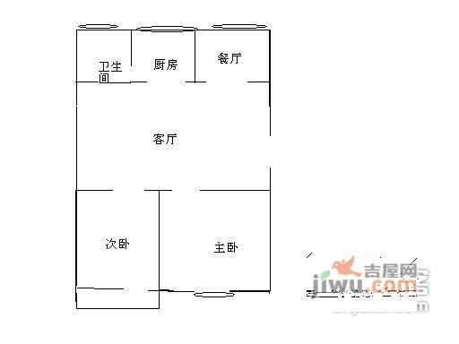 一鸣花园2室2厅1卫77㎡户型图