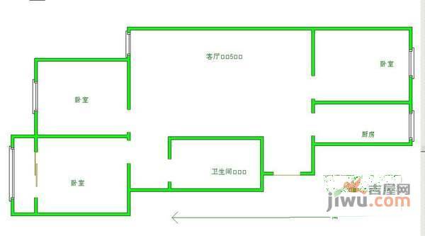 建康花苑3室2厅1卫144㎡户型图