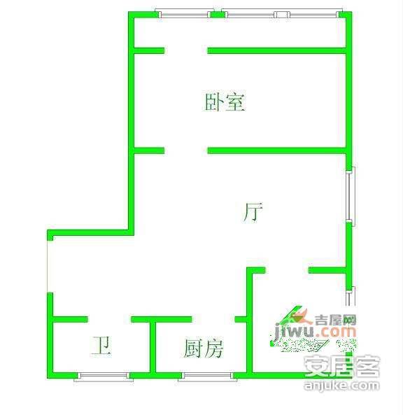 建康大厦2室2厅1卫99㎡户型图