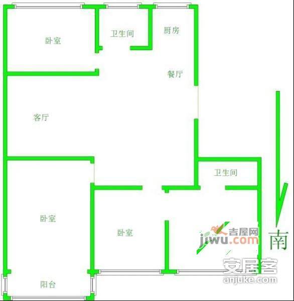 阳光公寓4室2厅2卫户型图