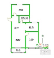金地苑2室2厅1卫81㎡户型图