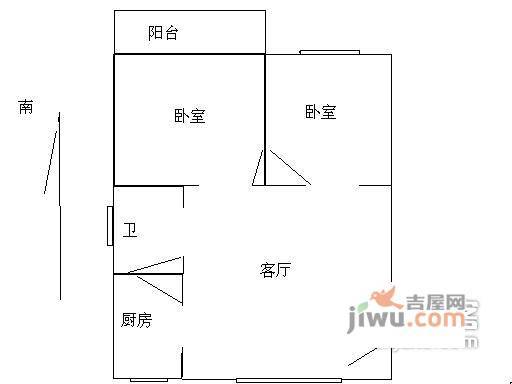 南京财经大学教师宿舍3室1厅1卫户型图