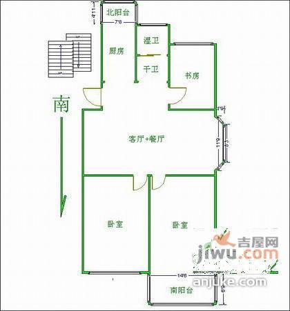 新禧家园3室1厅1卫户型图