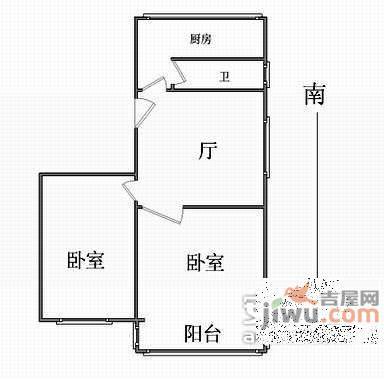 望江新寓2室1厅1卫户型图