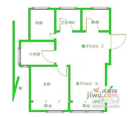 新亭兰苑3室2厅1卫户型图