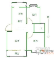 华侨绿洲2室2厅1卫95㎡户型图