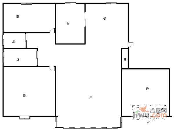 侨宁公寓3室2厅2卫户型图