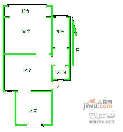 南堡新寓2室1厅1卫69㎡户型图