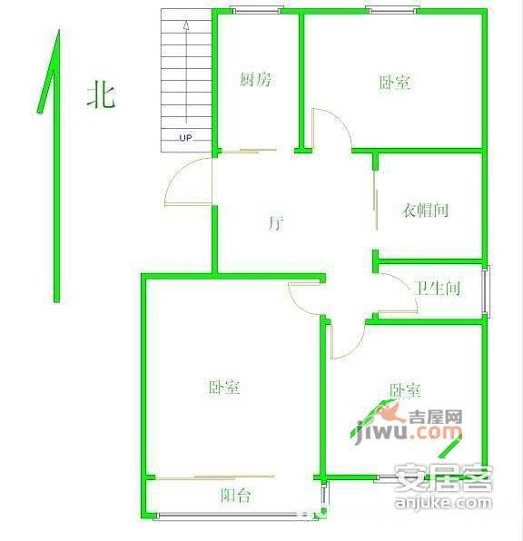 南堡新寓3室1厅1卫98㎡户型图