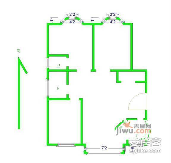 创新滨江广场3室2厅2卫户型图