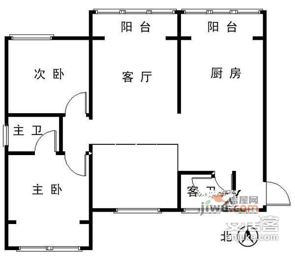 创新滨江广场3室2厅2卫户型图