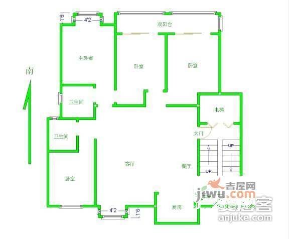 紫金雅苑4室2厅2卫156㎡户型图