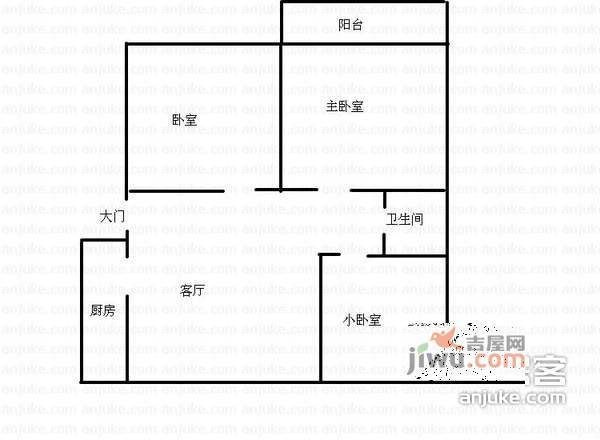 南湾营文康苑3室1厅1卫104㎡户型图